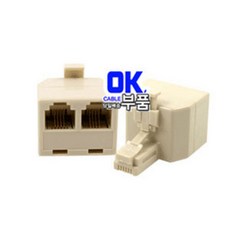 OK부품-케이블/젠더 S1232번 Y형 커플러 6P/4C (벽부착형) 1:2, 단일상품