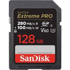 샌디스크 Extreme Pro 익스트림 프로 SDXC UHS-2 SD메모리카드 UHS-II V60 SDXEP 128GB, 128기가