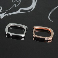 실버사각링귀걸이