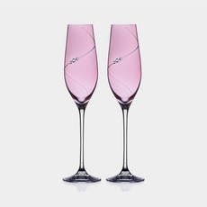 디아망떼 크리스탈 와인잔 핑크실루엣 샴페인 2p, 210ml, 1세트