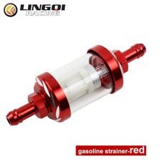 LINGQI 수정 범용 CNC 알루미늄 합금 오일 필터 더트 피트 자전거 오토바이 ATV Go-Kart 가솔린 8mm, 1개