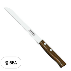 트라몬티나 원목핸들 빵칼, Wood (혼합색), 6개
