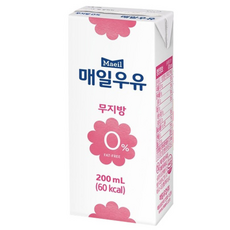 매일유업 무지방 0% 멸균 우유, 200ml, 288개