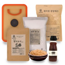 더조은푸드 [안동제비원] 된장만들기 세트 7kg (메주 정제염 현미보리가루 생수 씨간장 보관통), 단품없음