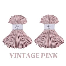 3.0mm 에어코튼 순면 마크라메 실 100야드 2개입, 2개, VINTAGE PINK