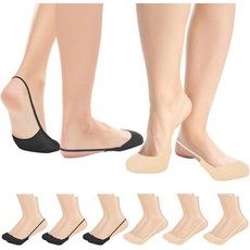 6쌍 초경량 라이너 양말 여성용 볼 오브 풋 쿠션 노쇼 토퍼 보이지 않는 슬링 백 패딩 하프 하이힐용
