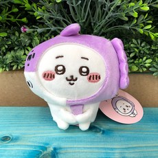 먼작귀 수족관 치이카와 우사기 하치와레 인형 키링 10cm 5종, 1개, 보라색 만보우 치이카와