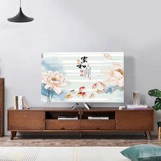 신축성 텔레비전 후드 TV 먼지 커버 천 32 75 통화 심플 모던한 스타일 풍경, 04 04_02 43-46 inch
