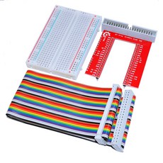 무료 배송! 라즈베리 파이 3 gpio 확장 diy 키트 (40 p 레인보우 와이어 + gpio v2 + 400 홀 브레드 보드), 1개