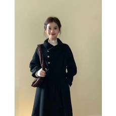 여성 코트 더플 간절기 플러시 기모 파카 겨울 반코트 단색 오버코트