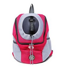 Nuevo doble hombro portátil de viaje mochila al aire libre bolsa de transporte perro mascota frente, 분홍, S