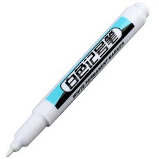 마카 금속 롱 헤드 마커 펜 유성 방수 플라스틱 대용량 흰색 문구 0.7mm 1.0mm 2.5mm 1 개 2 3 세트, [02] 1.0mm-White-1 pcs