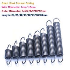 와이어 직경 1mm 1 2mm 후크 장력 풀백 코일 익스텐션 드래프트 OD 5 6 7 8 9 10 12mm, 7mm, 1.2mm, 50mm, 1개