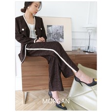 해외직구 MORGAN 수입 기질 클래식 V 넥 짠 트위드 작은 향기 재킷 여성