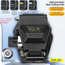 AUA60C 섬유 절단기 FTTH 케이블 칼 상자 포함 3 인 1 클램프 슬롯 표면 블레이드, 01 그레이