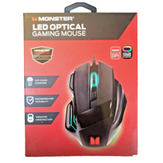 Monster Optical Video Gaming Mouse Black Adjustable 3200DPI Color Changing