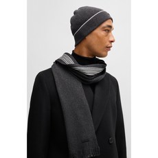 HUGO BOSS Gift set of scarf and hat made of Raschel knit Enzo_SET - 50522443 Gray