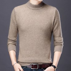 남성 포근한 100% 캐시미어 가을 겨울 반폴라 스웨터 비지니스 케주얼 니트 하이넥 티셔츠