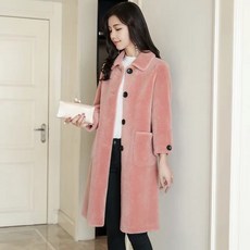 캐시미어 여성 하프기장 램스울 모피 톨 복합 가죽털 일체