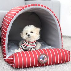 Redpuppy Premium Wilton Dongle Cushion House, 條紋酒紅
