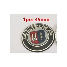 3D ALPINA 로고 자동차 전면 후드 엠블럼 82mm 후면 배지 74mm 휠 허브 캡 68mm 스티어링 스티커 45mm 고양이 링 1-7 개, 1pcs 45mm