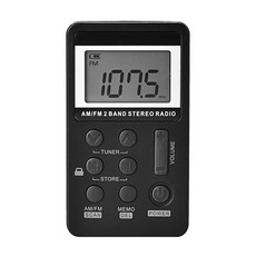 개인 디지털 AM FM 라디오 AM FM 컴팩트 트랜지스터 라디오 도보 조깅을위한 이어폰과 안테나 내장|라디오|, 1개, 단일, Black