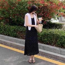 [자체제작] 잔꽃 민소매 롱 원피스 뷔스티에 바캉스룩 자체제작] 잔꽃 민소매 롱 원피스 뷔스티에 바캉스룩