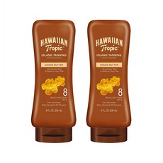 하와이안 트로픽 태닝 코코넛 버터 SPF 8 선크림 Hawaiian Tropic Lotion Sunscreen 8oz 236ml 2팩, 1개