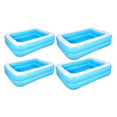 FWT 4pcs 팽창식 수영장 여름 목욕 욕조 물 놀이 침대, PVC, 블루 화이트