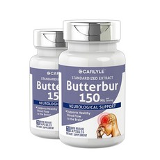 Carlyle 머위 뿌리 추출물 Butterbur 75mg 60캡슐x2개, 단품, 단품