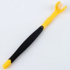 반려동물 3 면 칫솔 개 치아 청소 부드러운 털 개 고양이 입 청소 반려동물 제품, Black yellow, 1개