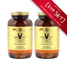 [사은품증정] 솔가 VM 75 철분 미포함 180정 (타블렛) Solgar VM 75 Iron Free Formula 180 Tablets, 바세린 1개, [2개 SET] : 본품, 2개