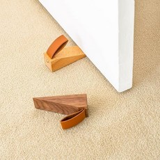 마켓비엔티 너도밤나무 원목 도어 스토퍼 우드 방문고정, 내추럴 2개입, 2개