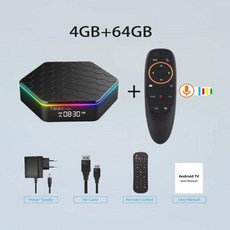 디빅스플레이어 2023 안드로이드 TV 및 5G 듀얼 밴드 와이파이 6 BT 스마트 6k 미디어 플레이어 셋톱 T95Z 신제품, Au 플러그_4G-64G G10S Voice, 9.미국 플러그 - 4G 64G Voice Remot - 유니콘av-m9