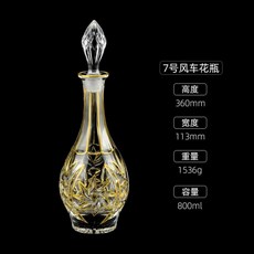 크리스탈 유리 레드 와인 저그 드로잉 골드 라인 위스키 병 주류 디스펜서, 18. E 800ML, 1개