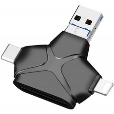 iPhone/Type C/Micro USB/iPad/Mac용 SD 카드 판독기 SD 카드 판독기 USB 3.0 TF 카드 판독기 4 in1 Ma, 1