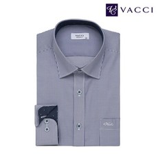 바찌 면혼방 스트라이프 일반핏 긴소매 셔츠 네이비 VD1M3PR521N0