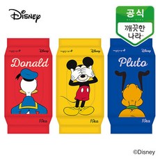 [깨끗한나라] 미키마우스&프렌즈 물티슈 휴대용 10매 10팩, 상세 설명 참조