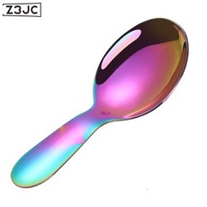 Z3JC 스테인리스 스틸 두꺼운 티스푼 티스푼 티스푼 티스푼 티스푼 티스푼 티스푼 짧은 손잡이, 환채1수(케이스없음), 1개