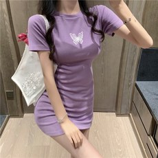마이핸딜 여름티셔츠 여성 미니 소매 T롱 루즈오버핏 반팔원피스 롱 프린팅 플라워 롱원피스 여성 롱원피스 JT28378