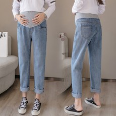 일자청팬츠 임부 외 입다 패션 두꺼운 작은 키 와이드 루즈핏 9부 광활 다리 봄가을