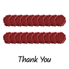 블루제이 프리미엄 실링왁스 스티커 대용량, Thank you, 20개, 레드