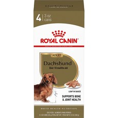 소스 통조림으로 만들어진 개밥에 있는 Royal Canin 품종 건강 영양 닥스훈트 성인 덩어리, 1개