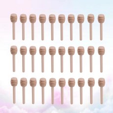 대나무 젓는 숟가락 나무 꿀 스틱 지팡이 시럽 교반기 혼합 휘젓, 1개