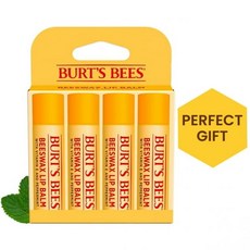 Burt's Bees Beeswax Lip Balm Back to School 4 튜브s, 개4개 - beeswax