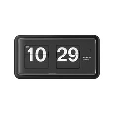 [TWEMCO] QT-30 트웸코 플립시계 (건전지포함) 벽시계 탁상시계, 블랙