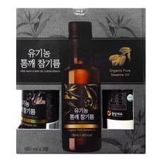 동방제유 유기농 통깨 참기름 180ml x 3입