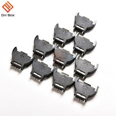 10PCS 검정 플라스틱 CR2032 2032 3V 반올림 셀 코인 배터리 소켓 홀더 케이스 모듈 박스 수직 인라인 3 핀, 기본, 1개