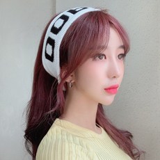 블랙 앤 화이트 배색 웁스 헤어밴드 (2color)