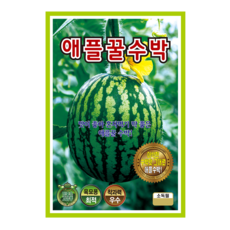 애플꿀수박 1000립 수박 애플수박 미니수박 씨앗 종자 모종 텃밭 주말농장 KS종묘 그린종묘농약사, 1개